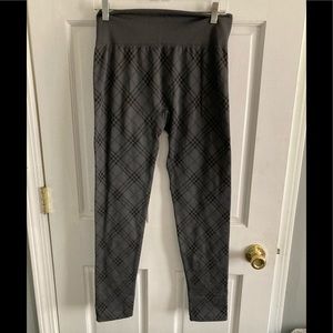 Maurices leggings-grey with black stripes.